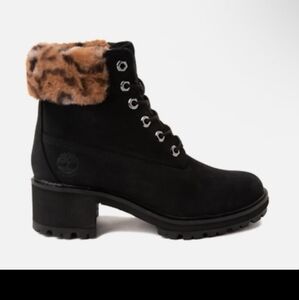 Timberland Women's Size 9 Black Waterproof Boots A5VSG KINSLEY Animal Print New